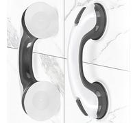 Shower Handle Grab Bars Bathtubs - 2Packs 12inch for Bathroom with Strong Hold Suction Cup, Balance Bar Safety Hand Rail for Injury, Senior, Elderly Black