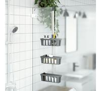 Shower Hanger Shelf 30x15x(67-105) cm Aluminium Berkfield Home Silver One Size