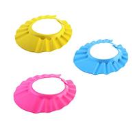 Shower Hat For Kids, Baby Shampoo Cap Adjustable Shower Hat Soft Hair Washing Shield for Toddlers 3PCS
