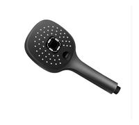 Shower Head 2pcs Large Panel Pressurized Shower with Filter Element Liquid Silicone Spout Three-Function Switching Hand-Held Sprinkler for Home Bathroom Accessory(Square Black)