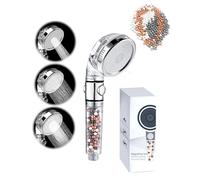 Shower Head,4 Modes with Pause Button High Pressure Shower Head with Handheld,Chlorine & Flouride Filter,Helps Dry Skin & Hair Loss,Best Bathroom Accessories for Shower Experience (White)