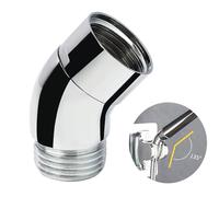 Shower Head Adapter Extension Arm Curved Hose Extender Connector, 135° Adjustable Wall-Mounted Elbow Adapter with G1/2” Thread Shower Head Extension for Handheld, Fixed Showerheads