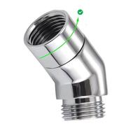Shower Head Adapter,Solid Brass 135 Degree Shower Elbow Adapter,G1/2" Shower Head Extension Arm Connector (Chrome) (spinable)