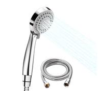 Shower Head and 1.5m Chrome Shower Hose High Pressure Shower Head with 3 Spray Modes Water Saving Bathing Turbocharged Design for Universal Handheld Showerhead for Bathroom