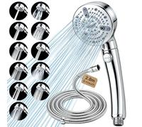 Shower Head and Hose 2M with 11+1 Spray Modes & Stop Button