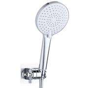 Shower Head and Hose Holder Set, YEAUPE PRO Hand Bath Shower with 1.6M Hose,3 Jet Types, Round (Φ120 mm), High Pressure Shower Heads, Water-Saving Shower Set, Chrome