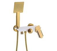 Shower Head Bath Shower Mixer Tap with Hand Held Shower Head Single Lever Bathtub Mixer Tap Wall Mounted Bath Tap Bathroom Mixer Tap Bathroom Mixer Tap with Shower Black