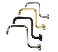 Shower Head Extension Arm Rainfall Shower Arm Bathroom Sprayer Head Adapter Accessory Extension Tube Wall Mounted Shower Water Outlet Pipe Flange Cover for Shower(N Chrome)