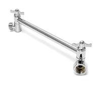 Shower Head Extension Arm Shower Head Extension Rod Extendable Arm Steel for Height Adjustment(Silver Movable nut)