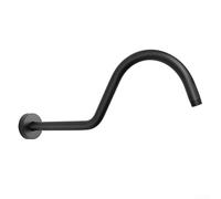 Shower Head Extension Bracket with Secure Flange for a Relaxing Shower Experience (Black)