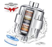 Shower Head Filter for Hard Water - 24 Stage Shower Filter Shower Water Filter with 4 Replaceable Filter Cartridges Protects Your Skin and Hair from Chlorine and Heavy Metals in Water, Chrome