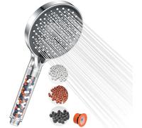 Shower Head, YEAUPR PRO 130mm Large Filter Showerheads High Pressure, 6 Modes Shower Head Powerful Flow for Low Pressure Hard Water, Water Softener Shower Head Improve Skin Hair for Home and Gym