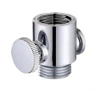 Shower Head Flow Diverter with Manual Shut-Off and Adjustable Regulation for Standard 1/2 Inch Shower Arm Installations (Silver)