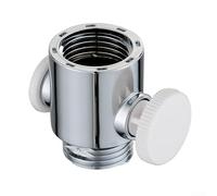 Shower Head Flow Diverter with Manual Shut-Off and Adjustable Regulation for Standard 1/2 Inch Shower Arm Installations (Silver+White)