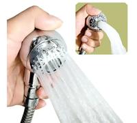 Shower Head for Hair Washing Beds & Salon Shampoo Stations - Spherical Meridian Brush Nozzle with 2-Speed Pressure Boost, Ergonomic ABS Handle, 15(Stainless Steel)