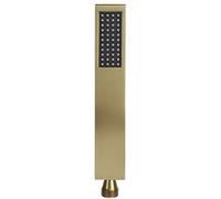 Shower Head Hand Luxury High Pressure Kit Held Shower Sprayer Copper Flat Square Shape High Pressure Water Saving G1/2 Thread for Bathroom (Oro cepillado)