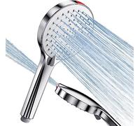 Shower Head High Pressure Handheld - Power Shower Heads for Low Pressure Universal Large Shower Head 125mm 5 Modes with Power Flush Spray for Cleaning Bathroom Tile Wall, Chrome