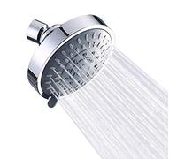 Shower Head, High-Pressure Rain Fixed Showerhead Rainfall 5-Setting with Adjustable Metal Swivel Ball Joint, Bathroom Showerhead 4 Inch High Flow Shower Head for Your Bathroom Shower Heads