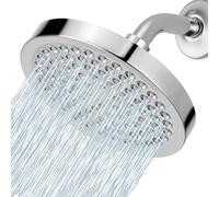 Shower Head High Pressure Rain, Voolan 6'' Fixed Shower Heads with Luxury Chrome Finish, Adjustable Angles Rain Shower, Tool-Less 1-Min Installation, Round