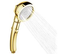 Shower Head High Pressure Water Saving Shower Handheld Stainless Steel Shower Heads Handheld Universal 3 Mode Function Chrome JAANY (Gold)