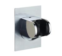 Shower Head Holder, 12 * 8CM 120°Adjustable Shower Holder Bracket Strongly Bonded Shower Bracket Wall Mount No Drilling Universal ABS Chrome Plated for Home Hotel Bathroom