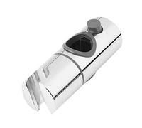Shower Head Holder, 19mm Adjustable ABS Replacement Hand Shower Rail Head Slider Clamp Holder Bracket Plated Additional Rubber Pad Shower Bracket (Shower Head Holder)