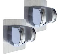 Shower Head Holder 2 Pack Strong Adhesive Adjustable Handheld Shower Wand Holder Drill Free Wall Mount Shower Bracket by Lofekea (2 Installation - 2 Pack)