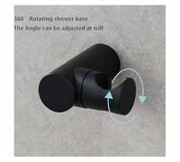 Shower Head Holder,Adjustable Handheld Brass Shower Head Bracket, Wall Mounted Round Shower Wand Holder, Punch Hole Installation(Black)