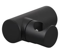 Shower Head Holder,Adjustable Handheld Brass Shower Head Bracket, Wall Mounted Round Shower Wand Holder, Punch Hole Installation,Black
