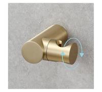 Shower Head Holder,Adjustable Handheld Brass Shower Head Bracket, Wall Mounted Round Shower Wand Holder, Punch Hole Installation(Gold)