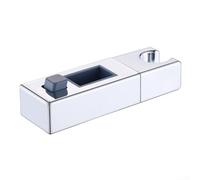 Shower Head Holder, Adjustable Shower Bracket for 30x18mm Square Tube Slider Rail - Chrome Replacement Holder with Built-In Resin Pads, Tool-Free Installation, Secure Grip for Handheld Shower Spray