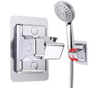 Shower Head Holder, Adjustable Shower Head Holder Replacement, Universal Bracket for Bathroom No Drilling Super Power Sticky Base(Silver)