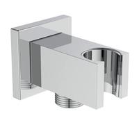 Shower Head Holder and Wall Outlet - Ideal Standard Idealrain Square Shower Head Holder and Outlet, Chrome, BC771AA
