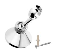 Shower Head Holder for Handheld Showerhead and Standard Wash Hose, Bath Holder Bracket Copper Wall Mount Chrome Plated 360 Degrees Adjustable Rustproof Construction,10x18cm, Silver