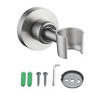 Shower Head Holder, Solid 304 Stainless Steel Adjustable 360 Degree Wall Mounted Shower Head Holder Bracket Set (Silver)