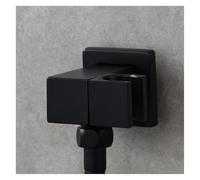 Shower Head Holder,Square Wall Mounted Adjustable Handheld Shower Head Bracket,Solid Brass Handheld Shower Wand Holder,Black