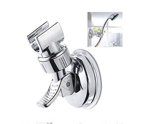Shower Head Holder Suction Cup Adjustable Chrome No Drill Wall Mounted Handheld Bracket for Bathroom Triple Polished Strong 5kg Capacity