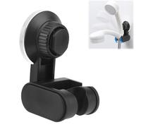 Shower Head Holder, Suction Cup Handheld Shower Head Bracket Adjustable Shower Head Support Bracket Side Hook Wall Mounted Shower Seat for Bathroom(Black)
