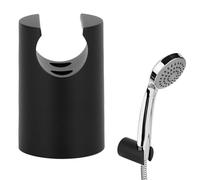 Shower Head Holder, Wall Mount ABS Hand Shower Bracket Universal Shower Holder Simple Stand Bracket Supplies Bathroom Fixtures for Home Bathroom Hotel (Black)
