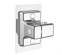Shower Head Holder with 360 Degree Swivel Adjustment and Height Flexibility for No-Drill Mounting on Common Bathroom Wall Materials (Silver)