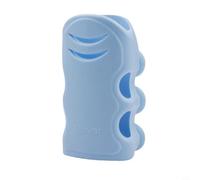 Shower Head Holder with Smooth Rotation and Dual Hanging Hooks Silica Gel No-Drill Mount for Bathroom Organization (blue)