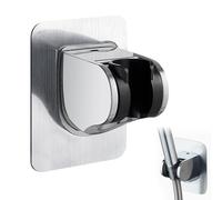 Shower Head Holders, Strong Adhesive Shower Holder Bracket, Universal Shower Head Holder Replacement, Wall Mount Chrome Plated No Drilling Shower Holder for Home Hotel Bathroom