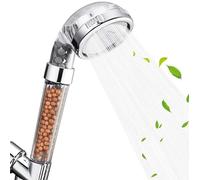 Shower Head Powerful Flow with Beads Filter Pressure Boosting Shower Head Spray Modes Water Saving Bathing for Adults Children Pets Home and Gym Use
