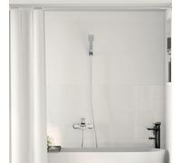 Shower Head Set Chrome G 1 2 Inch Brass with Hand Shower and Hose, Square Shower Head with 5 Jet Types, Swivelling, Water-Saving, Ideal for Bathroom and Shower Cubicle