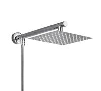 Shower Head Shower Head 8/10/12 Inch Ultra-Thin Wall Mount Rainfall with 16inch Stainless Steel Arm 150.0cm ABS Hose Bathroom Hardware for Bathroom(Chrome 12inch)