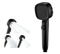 Shower Head Shower Head Water High Pressure Saving 3 Modes Heads Adjustable One-Key Stop Massage Sprayer Bathroom Accessories(Black)