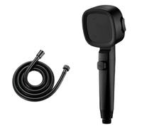 Shower Head Shower Head Water High Pressure Saving 3 Modes Heads Adjustable One-Key Stop Massage Sprayer Bathroom Accessories(Black with Hose)
