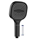 Shower Head ShowerHead 13.0cm Large Panel 3 Modes Adjustable Shower Head High Pressure Massage Filter Element HomeBathroom Accessories(Black Shower)