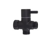 Shower Head Shut-Off Valve Standard Universal G1/2in 3Way Diverter Valve T-Adapter for Bathroom Showers Faucet Water Separator 1/2" Shower Head Accessories(Black)