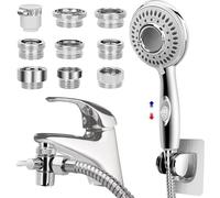 Shower Head Sink-Faucet Bathtub, Hose Sprayer Attachment with 5 Adapters, 79" Hose for Hair Washing, Pet Dog Rinse & Baby Bath, ON/Off Extension for Tub Faucet, Utility Sink, Laundryroom, Garden